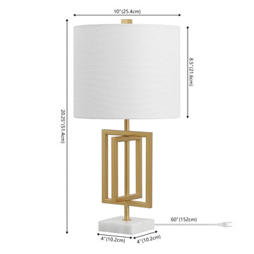 Anya 20.25" Metal/Marble LED Table Lamp - JONATHAN Y